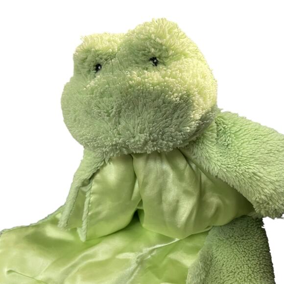 16" Baby Gund Lovey Huggybuddy Frog Security Blanket Plush Satin 59165 Nursery - Picture 4 of 14